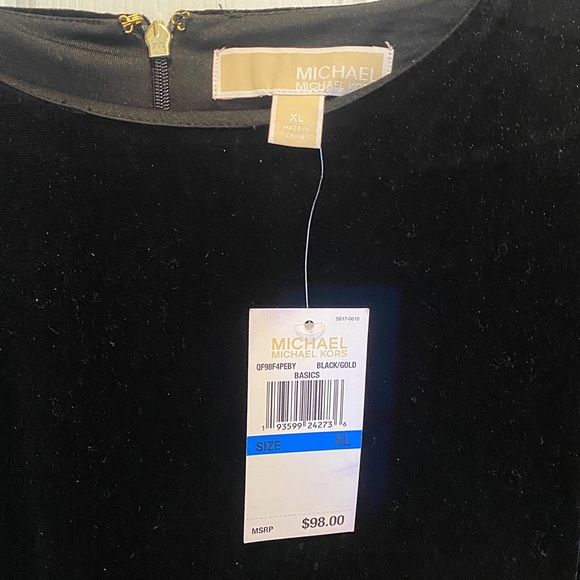 ♥️💖 NWT Michael Kors Black Velvet Dress Size XL Holiday Attire - Picture 2 of 3